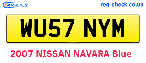 WU57NYM are the vehicle registration plates.
