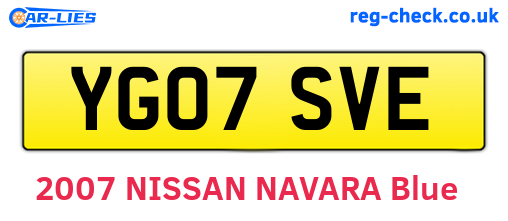 YG07SVE are the vehicle registration plates.