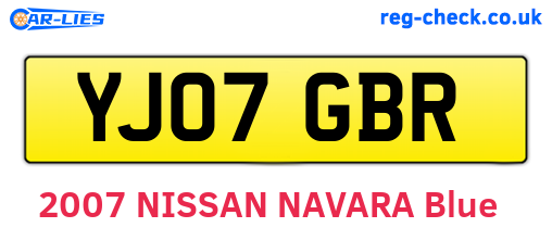 YJ07GBR are the vehicle registration plates.