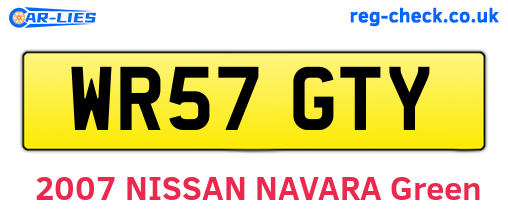 WR57GTY are the vehicle registration plates.