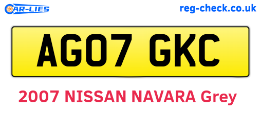 AG07GKC are the vehicle registration plates.