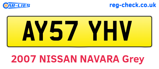 AY57YHV are the vehicle registration plates.