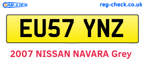 EU57YNZ are the vehicle registration plates.