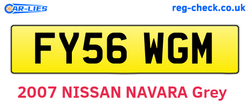 FY56WGM are the vehicle registration plates.