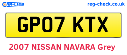 GP07KTX are the vehicle registration plates.