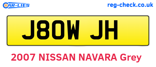 J80WJH are the vehicle registration plates.