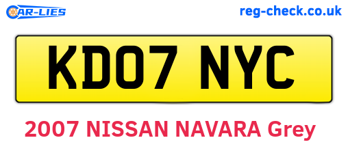 KD07NYC are the vehicle registration plates.