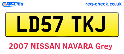 LD57TKJ are the vehicle registration plates.
