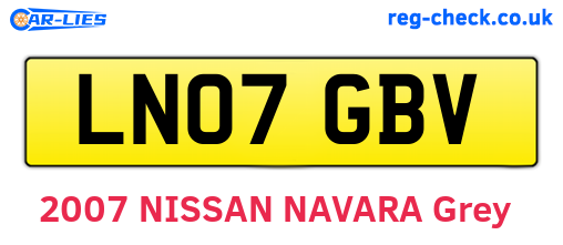 LN07GBV are the vehicle registration plates.
