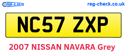 NC57ZXP are the vehicle registration plates.
