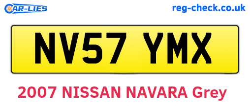 NV57YMX are the vehicle registration plates.
