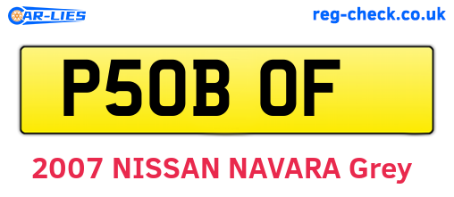 P50BOF are the vehicle registration plates.
