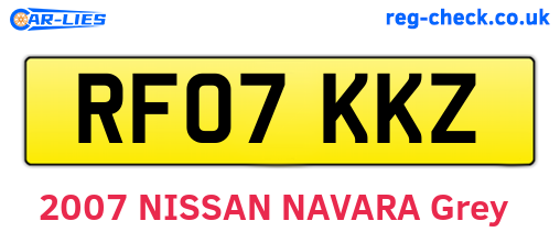 RF07KKZ are the vehicle registration plates.