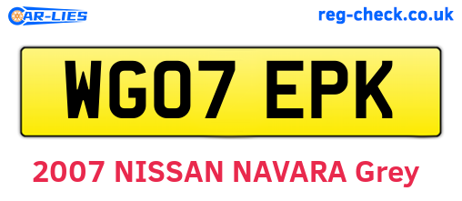 WG07EPK are the vehicle registration plates.