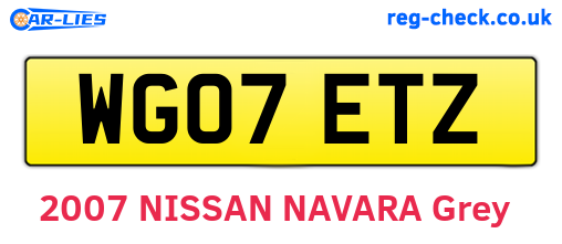 WG07ETZ are the vehicle registration plates.