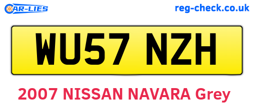 WU57NZH are the vehicle registration plates.