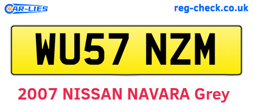 WU57NZM are the vehicle registration plates.