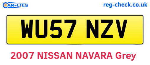 WU57NZV are the vehicle registration plates.