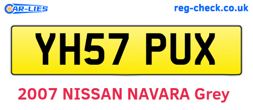 YH57PUX are the vehicle registration plates.