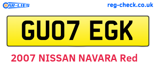 GU07EGK are the vehicle registration plates.