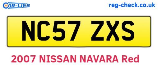 NC57ZXS are the vehicle registration plates.