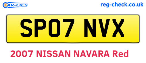 SP07NVX are the vehicle registration plates.