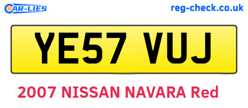 YE57VUJ are the vehicle registration plates.