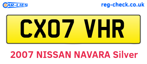 CX07VHR are the vehicle registration plates.