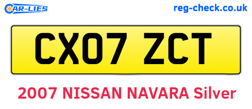 CX07ZCT are the vehicle registration plates.