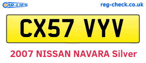 CX57VYV are the vehicle registration plates.