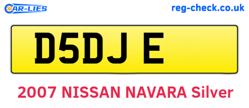 D5DJE are the vehicle registration plates.
