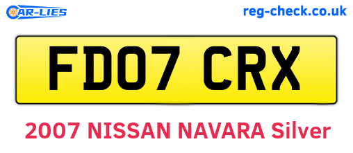 FD07CRX are the vehicle registration plates.