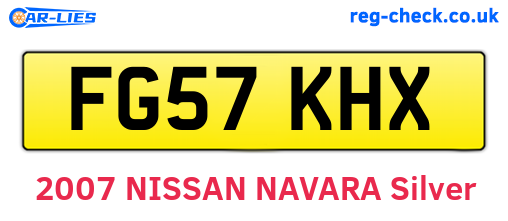 FG57KHX are the vehicle registration plates.