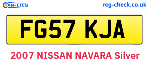 FG57KJA are the vehicle registration plates.
