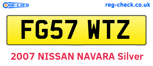 FG57WTZ are the vehicle registration plates.
