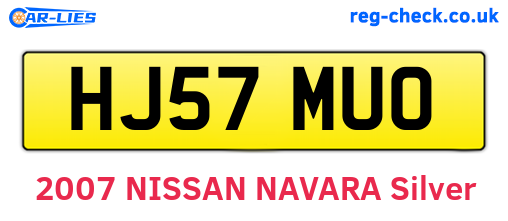 HJ57MUO are the vehicle registration plates.