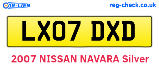 LX07DXD are the vehicle registration plates.