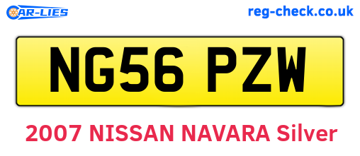 NG56PZW are the vehicle registration plates.