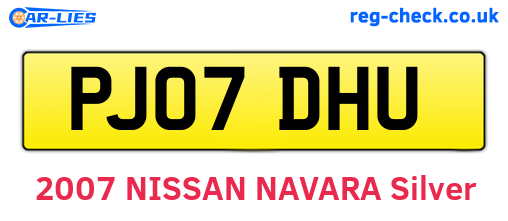 PJ07DHU are the vehicle registration plates.