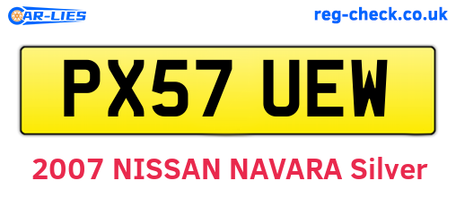 PX57UEW are the vehicle registration plates.