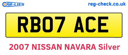 RB07ACE are the vehicle registration plates.