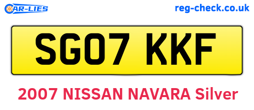 SG07KKF are the vehicle registration plates.