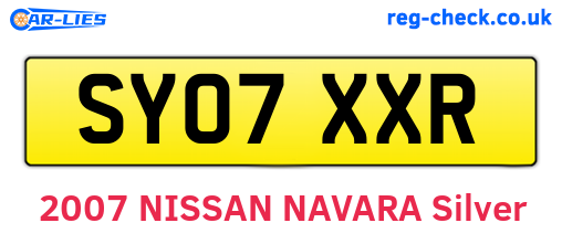 SY07XXR are the vehicle registration plates.