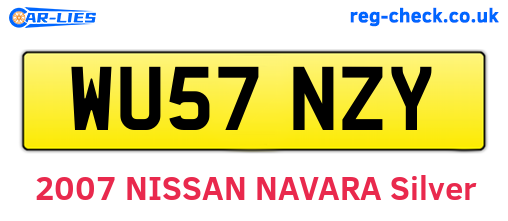 WU57NZY are the vehicle registration plates.