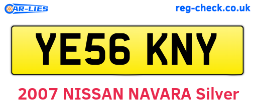 YE56KNY are the vehicle registration plates.