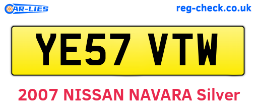 YE57VTW are the vehicle registration plates.