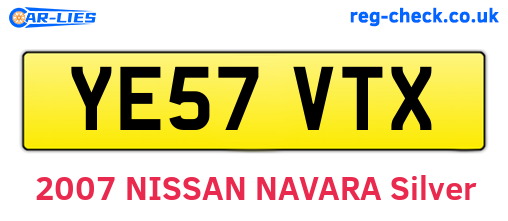 YE57VTX are the vehicle registration plates.