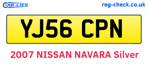YJ56CPN are the vehicle registration plates.