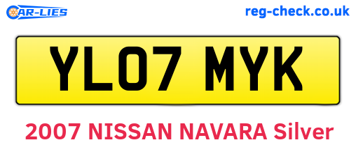 YL07MYK are the vehicle registration plates.
