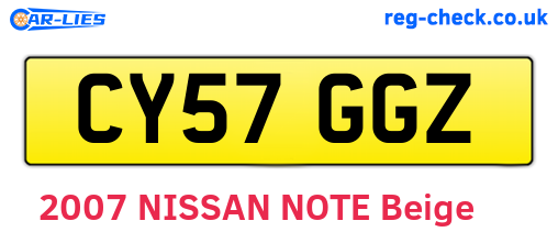 CY57GGZ are the vehicle registration plates.